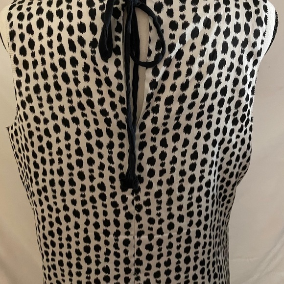 Ann Taylor animal print. Tie back neck top Size 12 black white - Picture 8 of 9